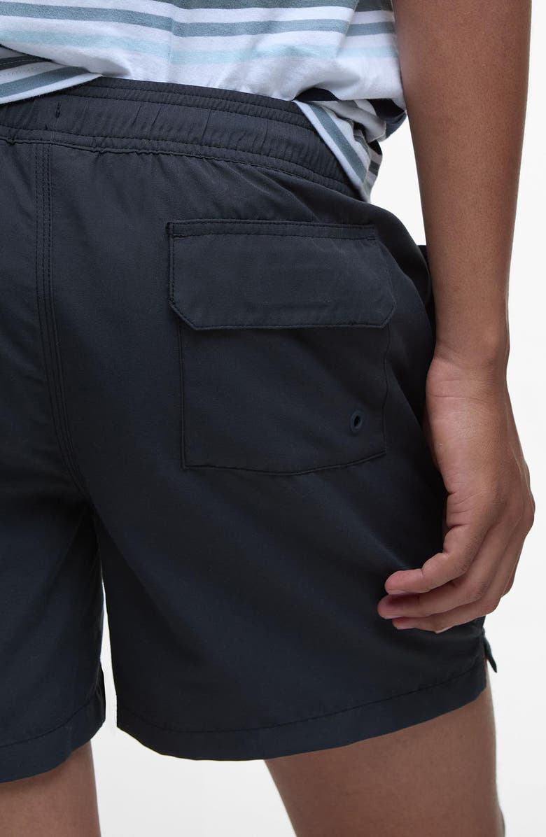 Barbour Staple Logo Swim Trunks, Alternate, color, Black