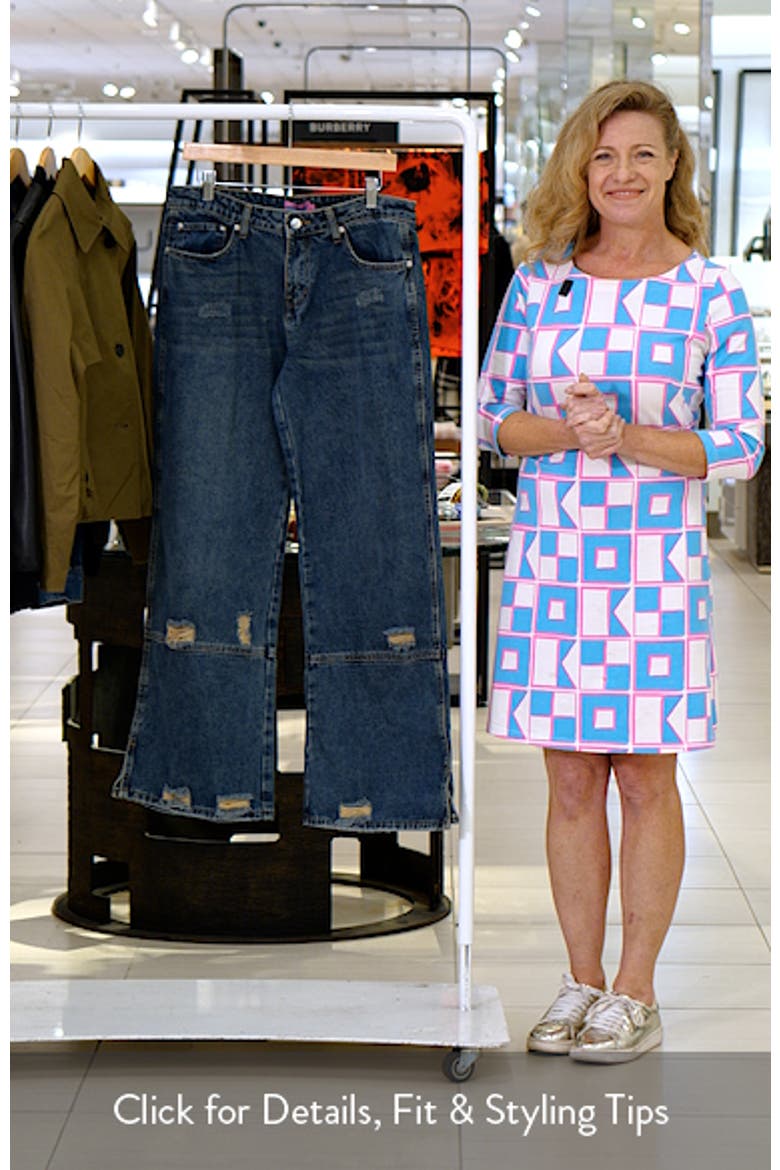 Ripped Low Rise Wide Leg Jeans video