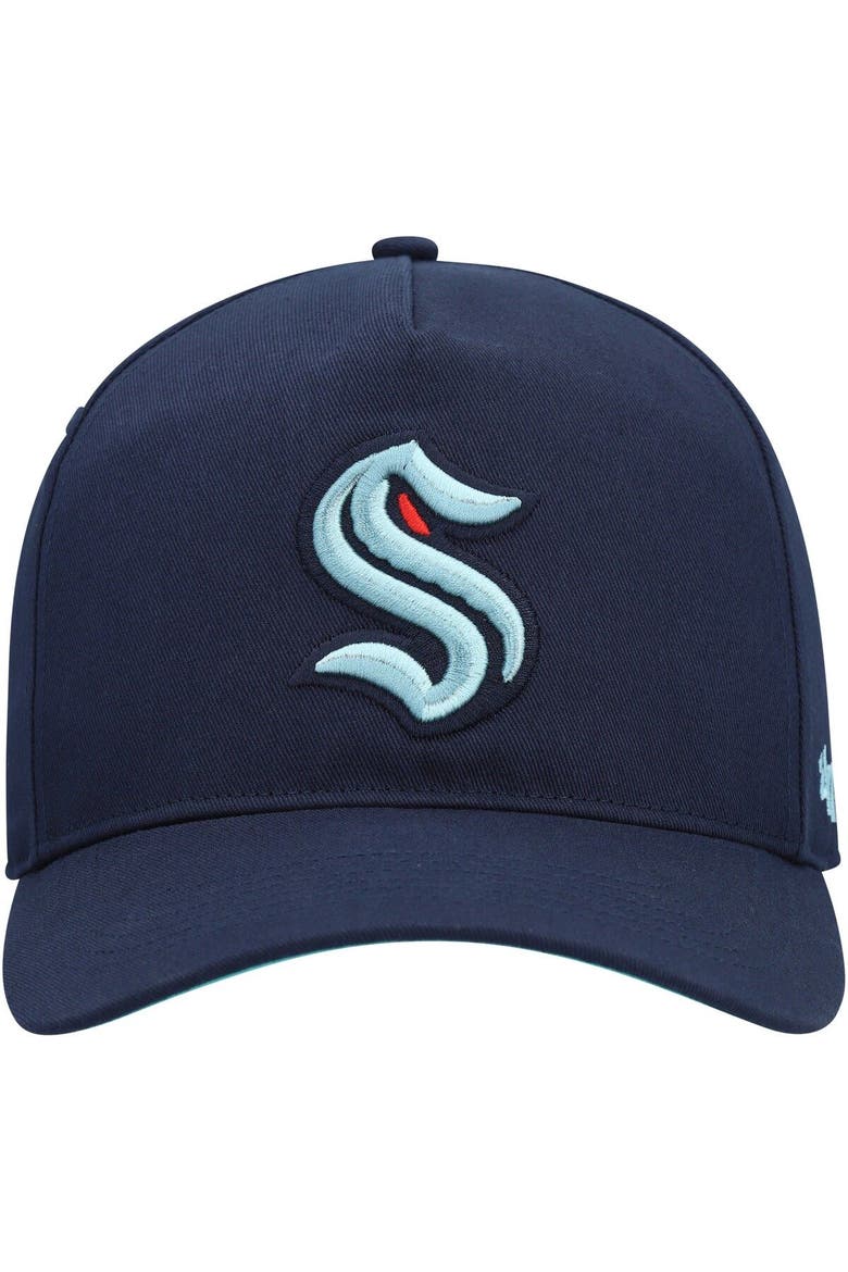 Men's '47 Deep Sea Blue Seattle Kraken Primary Hitch Snapback Hat, Alternate, color, Navy