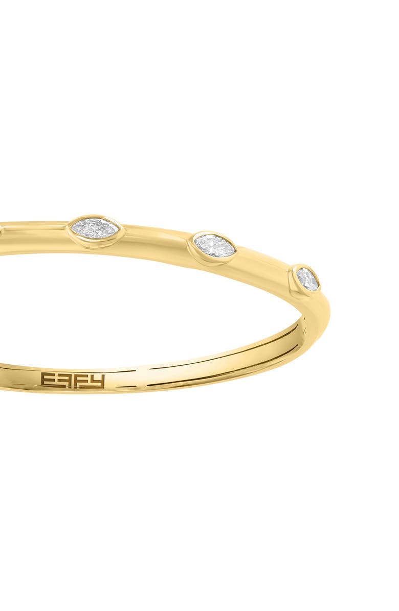 EFFY 14K Gold Plated Sterling Silver Lab Grown Diamond Bangle Bracelet, Alternate, color, Gold