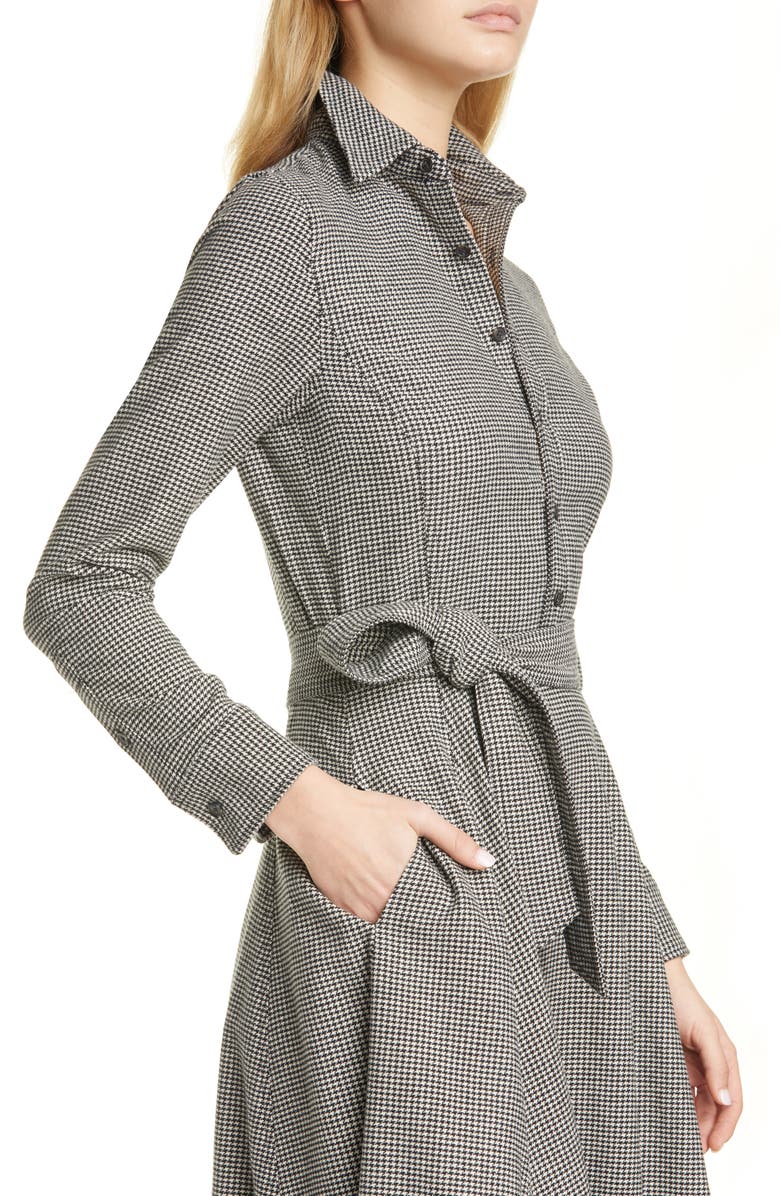 Polo Ralph Lauren Houndstooth Long Sleeve Midi Dress, Alternate, color,