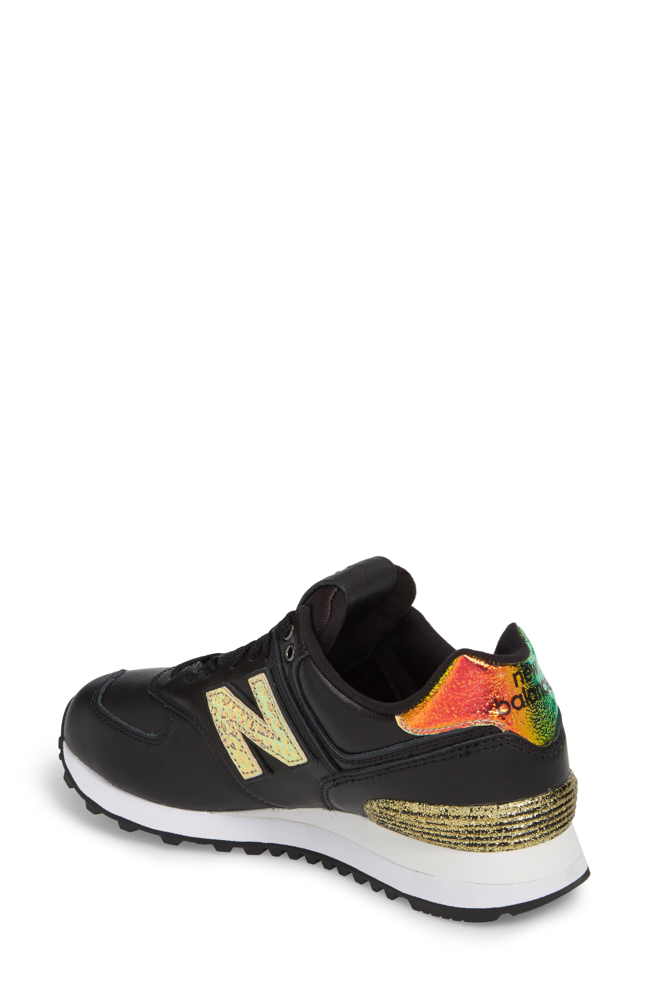 New Balance 574 Glitter Punk Sneaker, Alternate, color, 