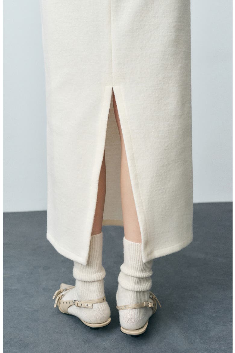 Lonce Wool Blend Maxi Skirt, Alternate, color, ECRU