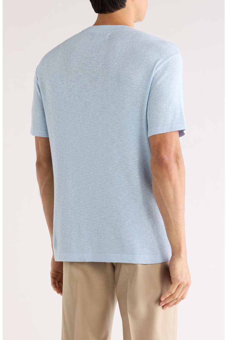 Short Sleeve Cotton Blend Sweater, Alternate, color, BLUE SKYWAY