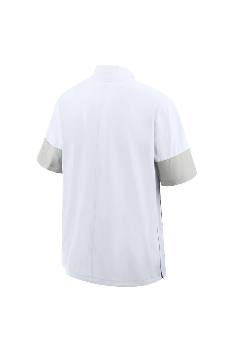 Men's Nike White Auburn Tigers 2025 Sideline Coaches Lightweight Short Sleeve Jacket, Alternate, color, White