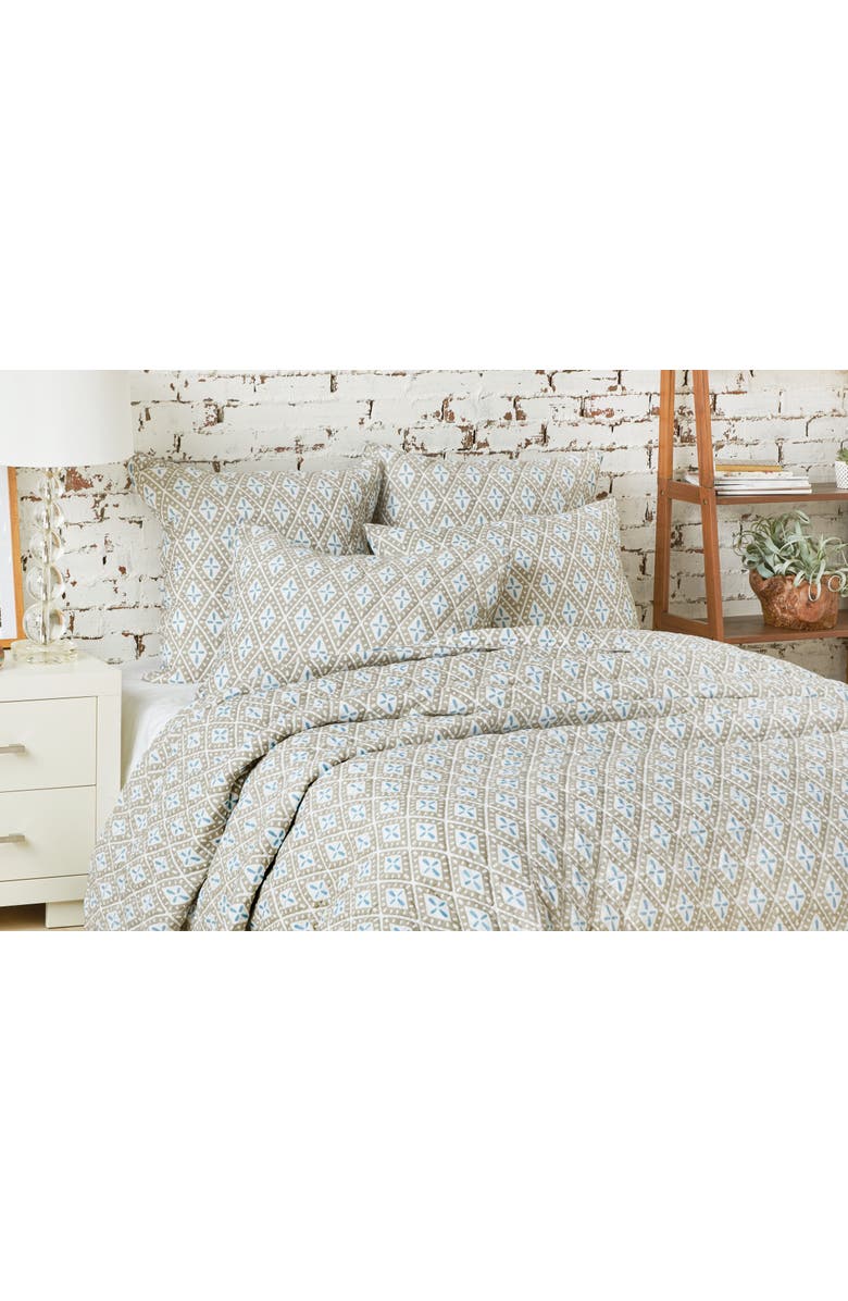 carol & frank 26" x 26" Liam Sky Handcrafted Cotton Euro Sham - Machine Washable, Alternate, color, Blue