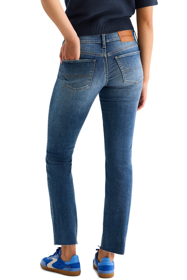 Sweet Raw Hem Mid Rise Straight Leg Jeans, Alternate, color, WATERFALLS