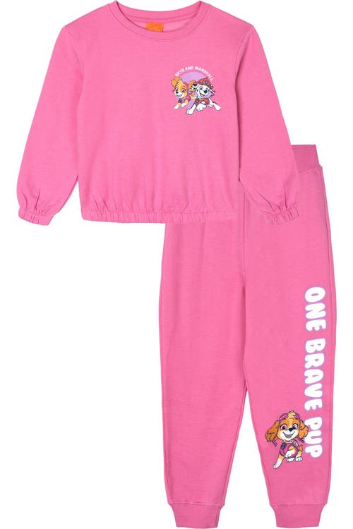Paw Patrol Kids'  Fleece 2-piece Sweatshirt And Joggers Set In Skye Marshall Pink