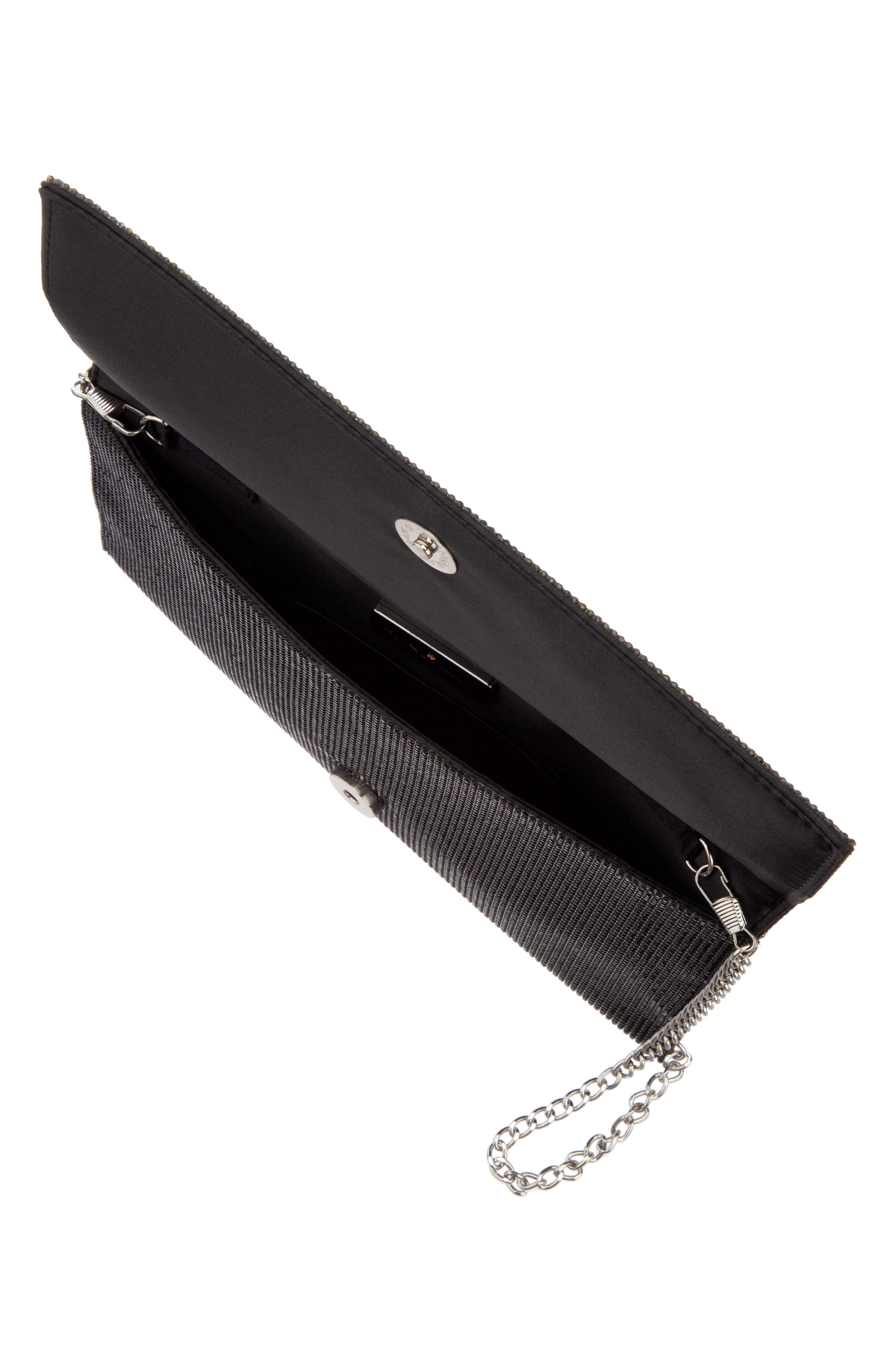 Nina Crystal Clutch, Alternate, color, Black