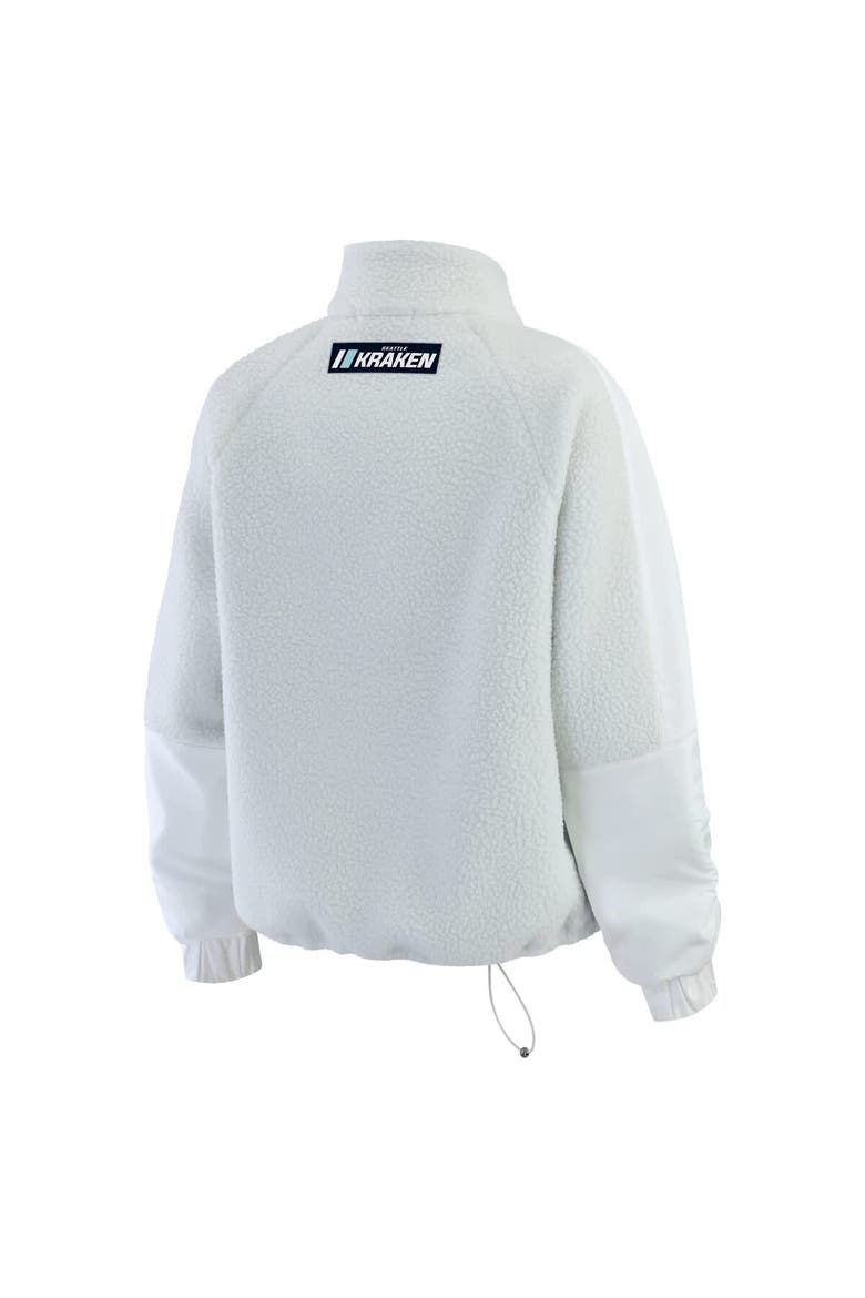 Women's WEAR by Erin Andrews Gray Seattle Kraken Polar Fleece Quarter-Zip Jacket, Alternate, color, Gray
