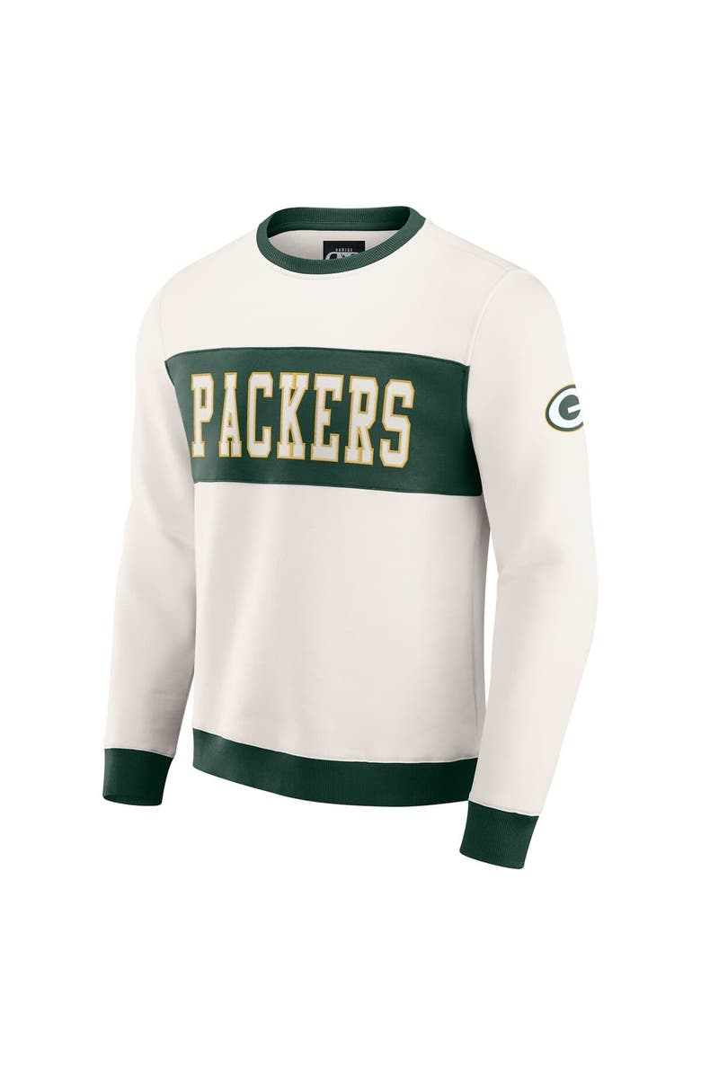 Darius Rucker Collection by Fanatics Men
s Darius Rucker Collection by Fanatics Cream Green Bay Packers Colorblock Pullover Sweatshirt, Alternate, color, Cream