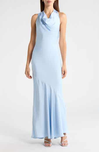 ASTR the Label Varya Cowl Neck Satin Maxi Slipdress