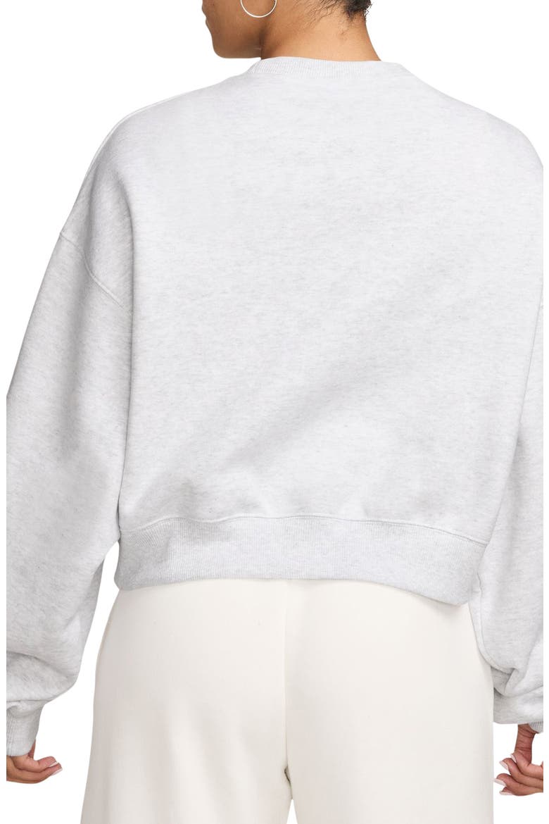 Oversized Midweight Fleece Cropped Sweatshirt, Alternate, color, 051 B HTHR/ BLACK