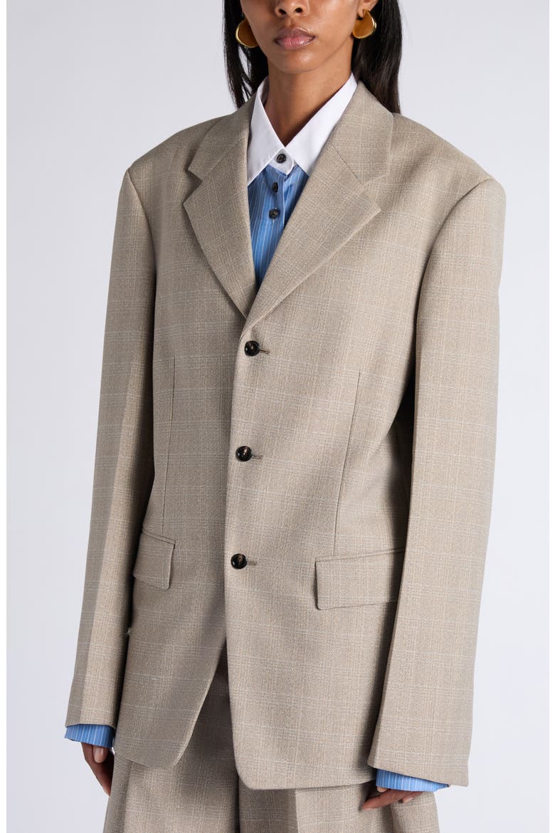 Prince of Wales Wool Blazer, Alternate, color, 2207 SILT/ STUCCO MELANGE