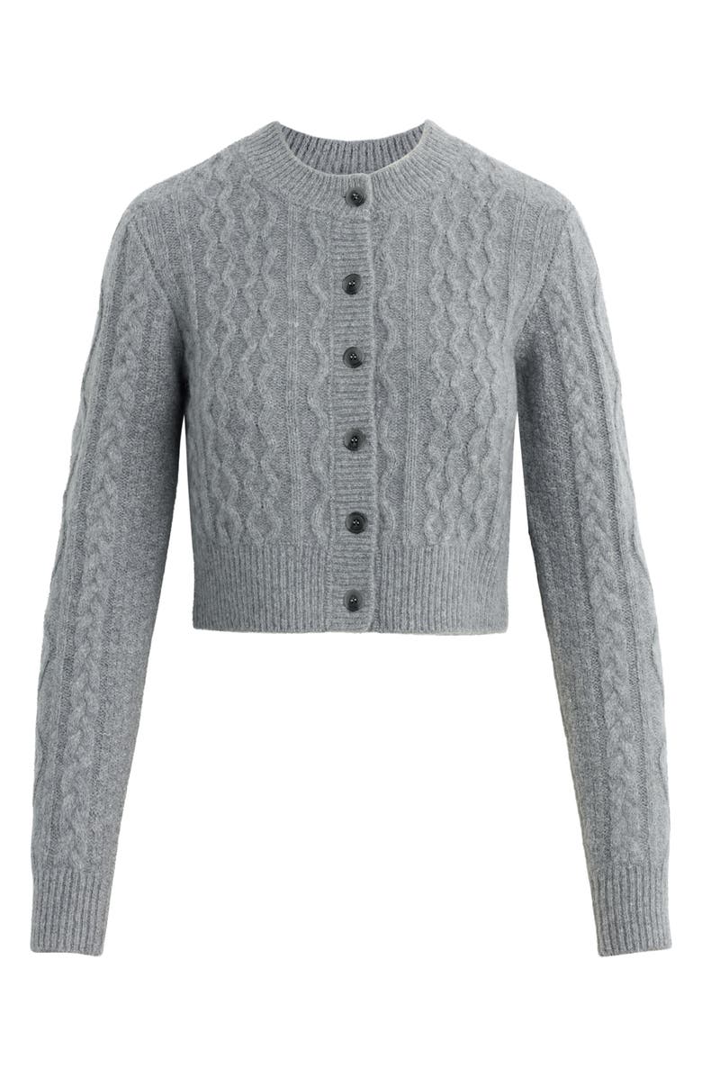 Favorite Daughter The Eleanor Merino Wool & Cashmere Blend Crop Cardigan, Alternate, color, Heather Grey
