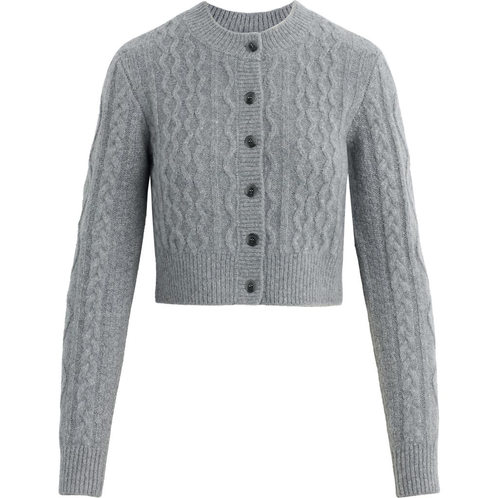Favorite Daughter The Eleanor Merino Wool & Cashmere Blend Crop Cardigan In Gray