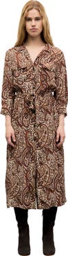 GERARD DAREL Cyra 3/4 Sleeve Midi Shirt Dress