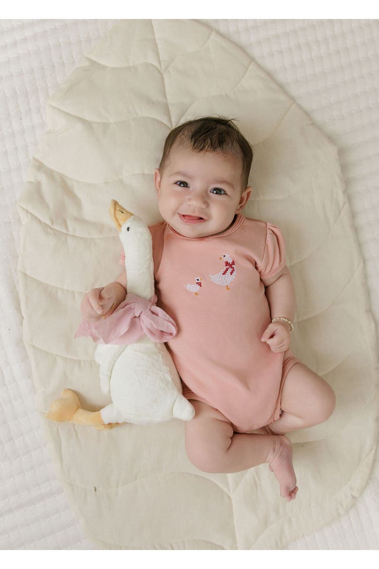 Cross Stitch Duckling Collection - Romper for Girls, Alternate, color, Pink