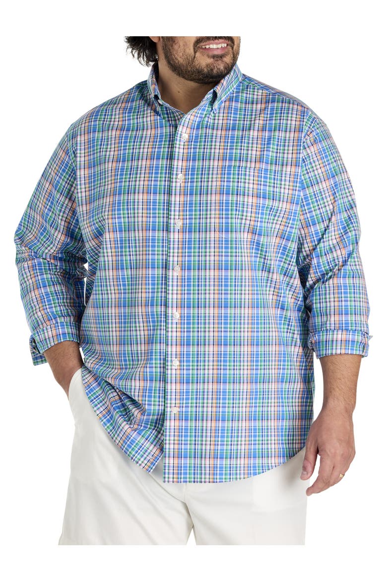 Big & Tall Plaid Tech Sport Shirt, Main, color, MULTI