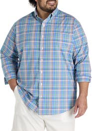Oak Hill by DXL Big & Tall Plaid Tech Sport Shirt