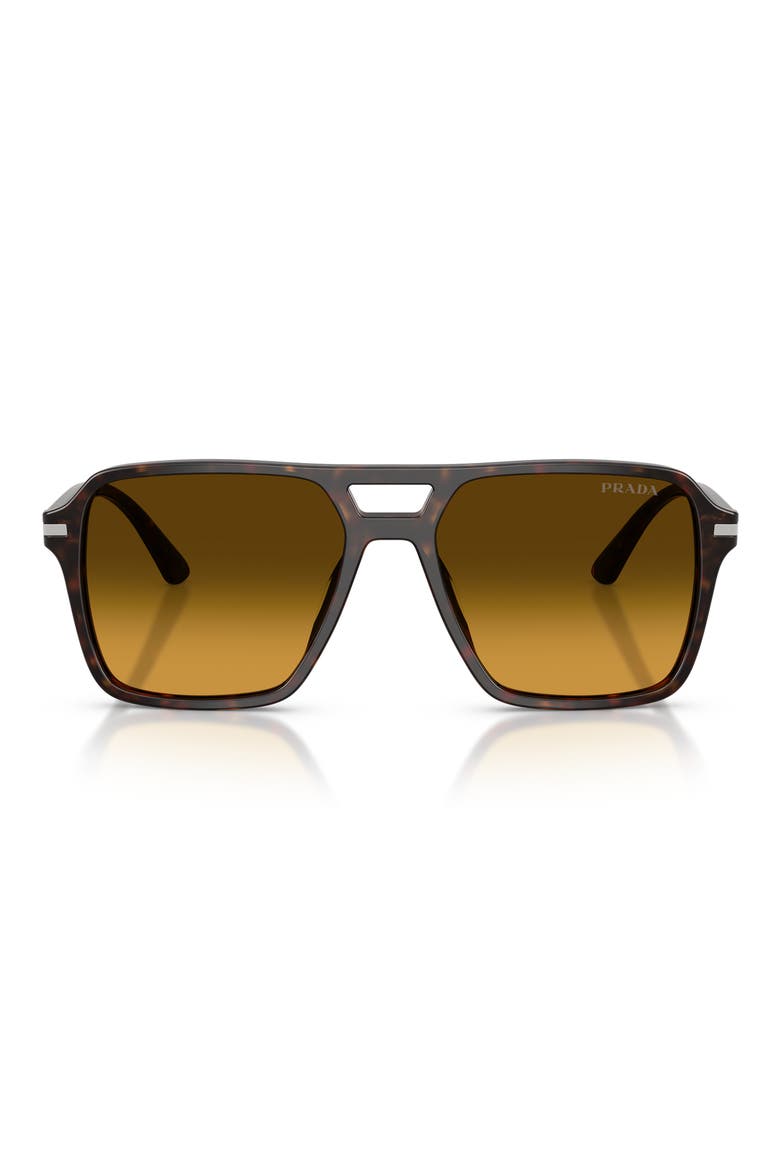 55mm Gradient Pilot Sunglasses, Main, color, ROOT HAVANA / YELLOW BROWN