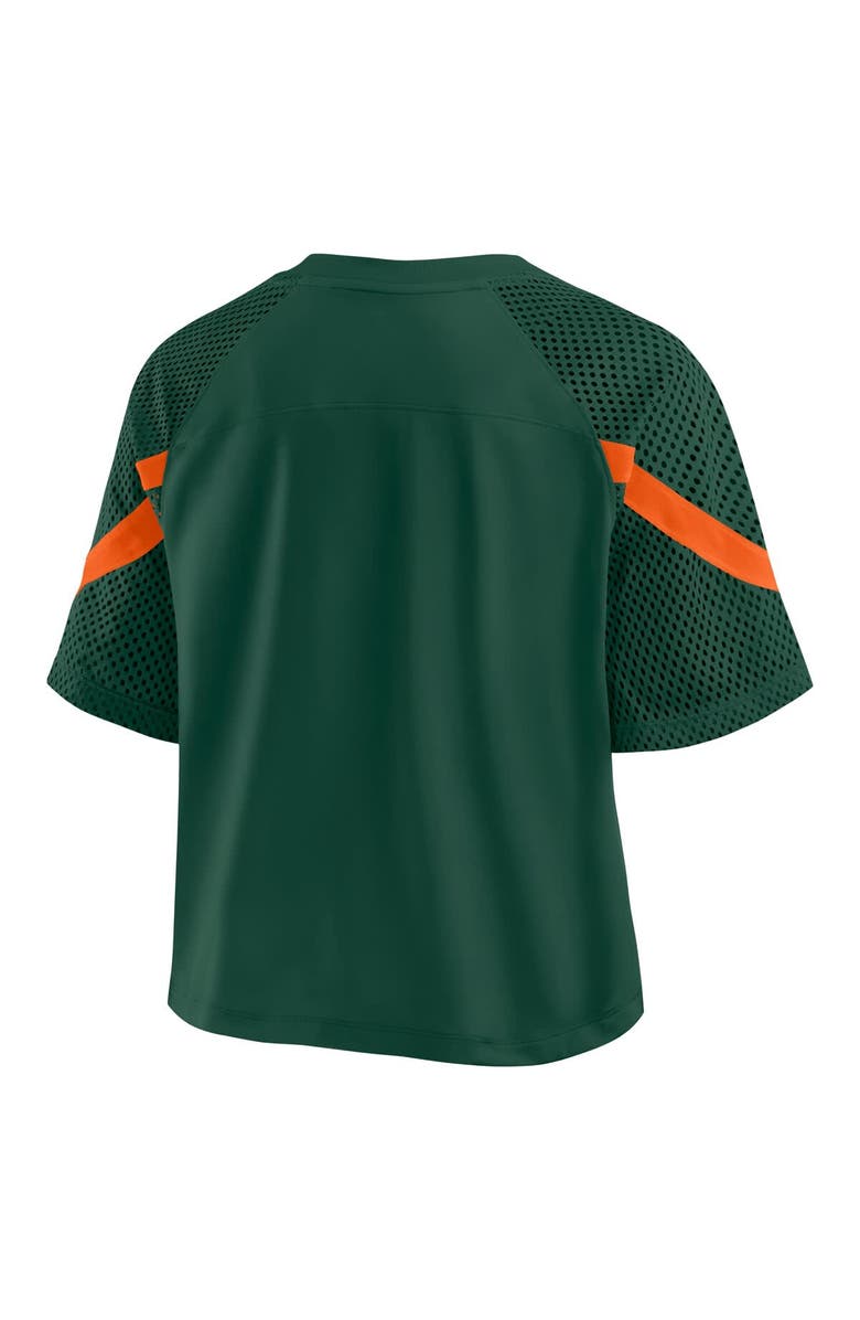 FANATICS Women's Fanatics Green Miami Hurricanes Oversized Raglan V-Neck Fashion Jersey, Alternate, color, Green
