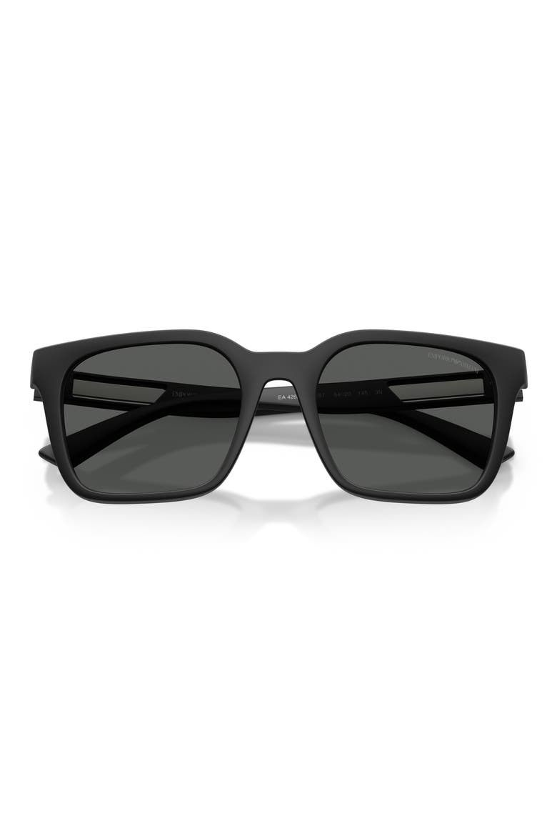 54mm Square Sunglasses, Alternate, color, MATTE BLACK / DARK GREY