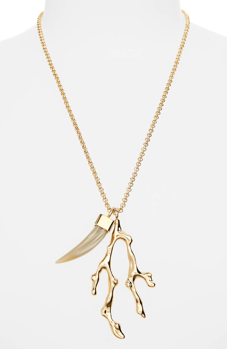 Chloé Horn Pendant Necklace, Main, color, 