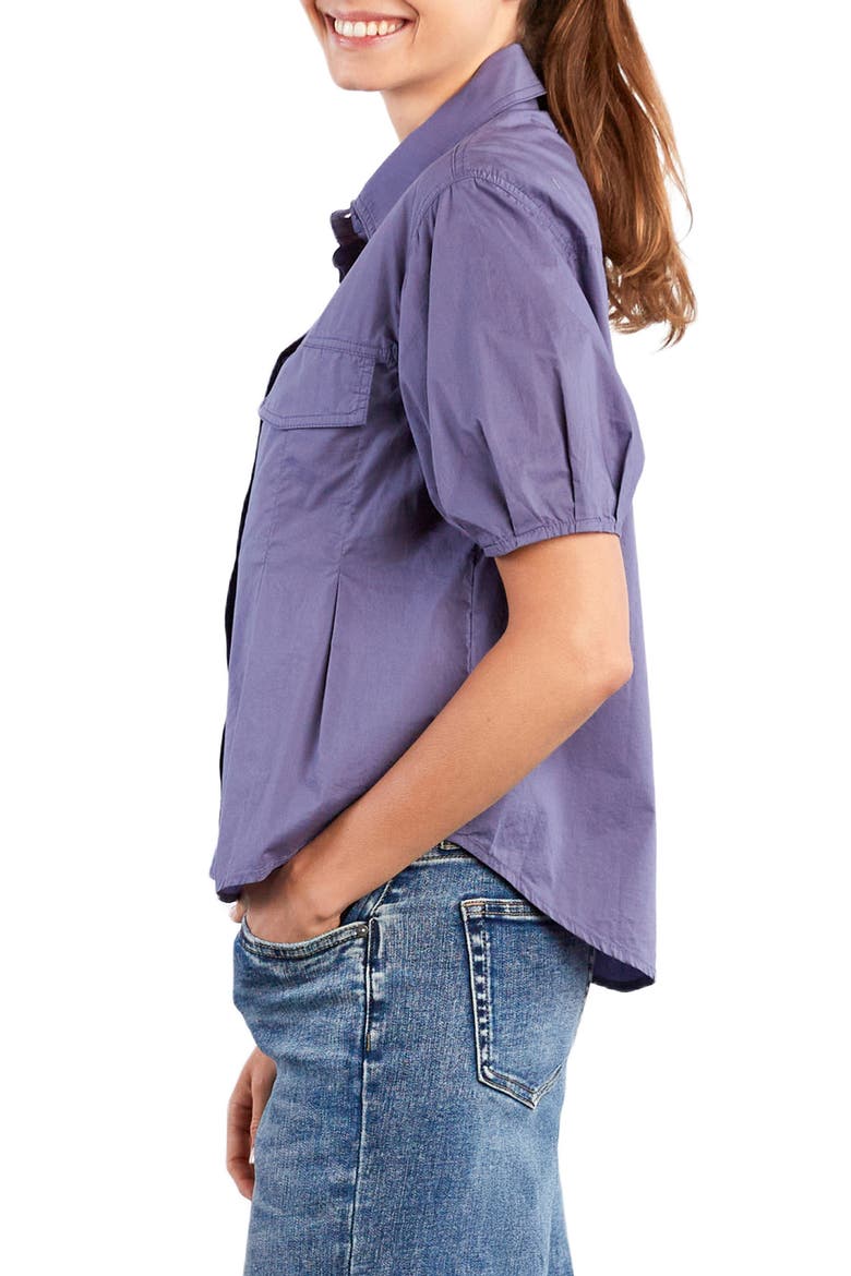 Pincess Pleated Shirt, Alternate, color, BLUE GARNITE