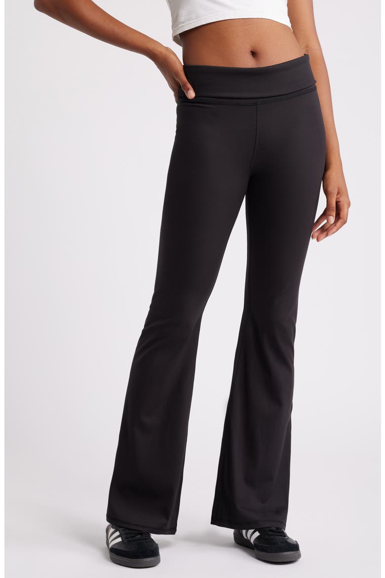 Foldover Flare Leggings, Main, color, METEORITE