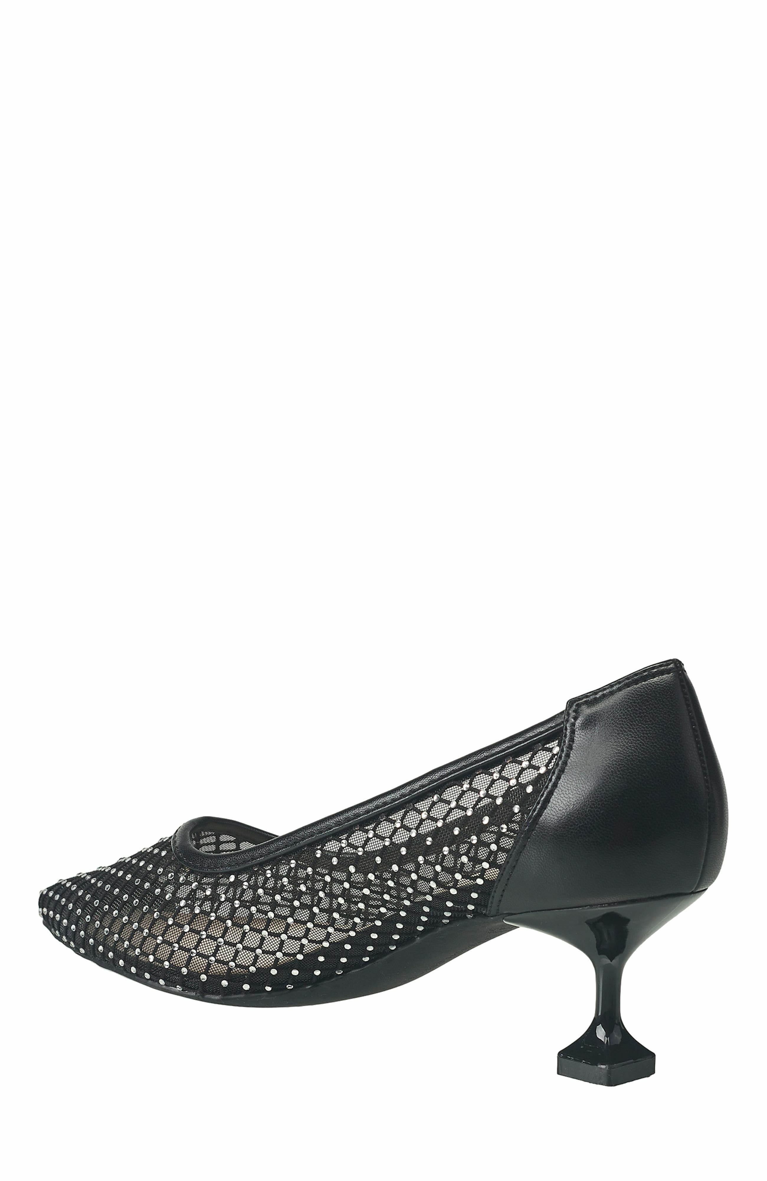 French Connection Elise Mesh And Stone Heel, Alternate, color, Black