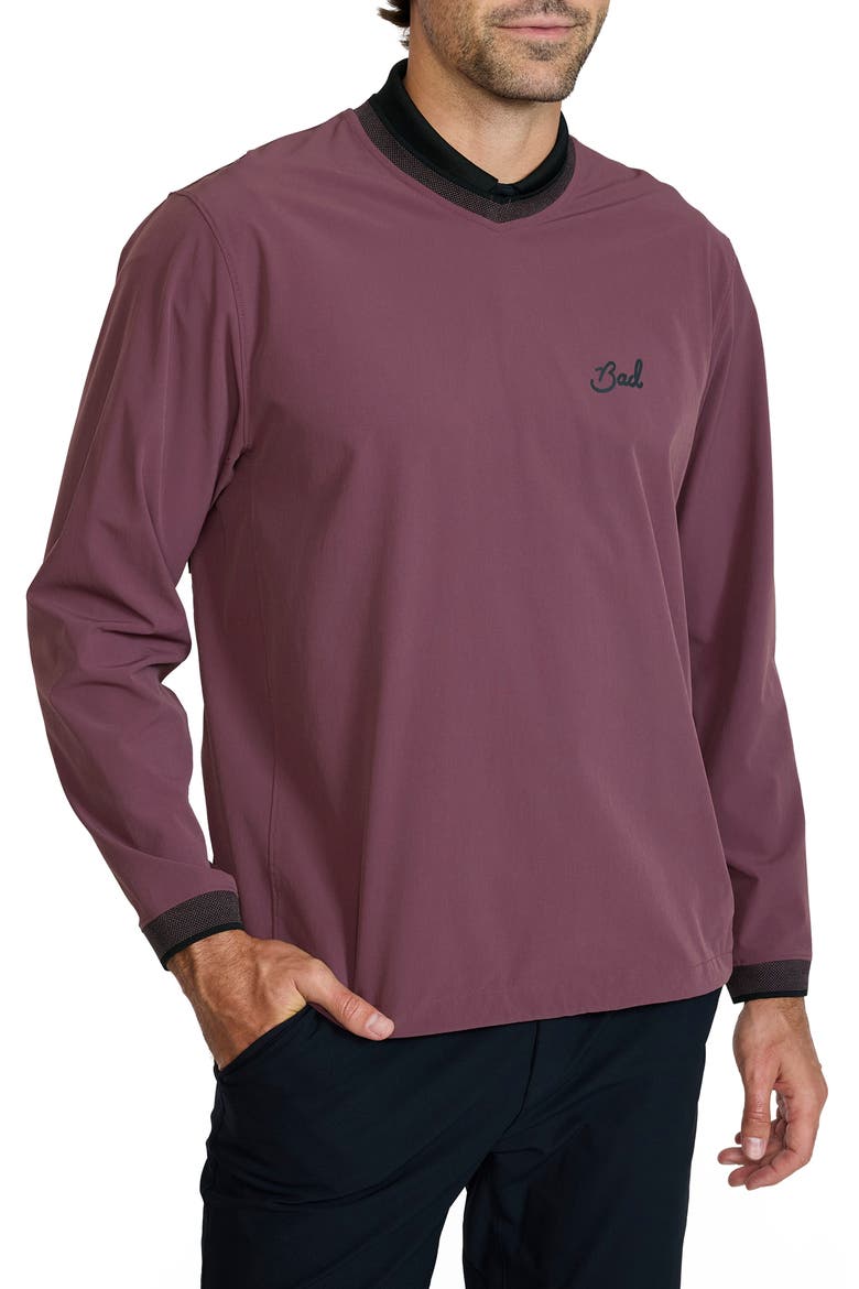 Kinetic Wind Golf Pullover, Main, color, PLUM WINE
