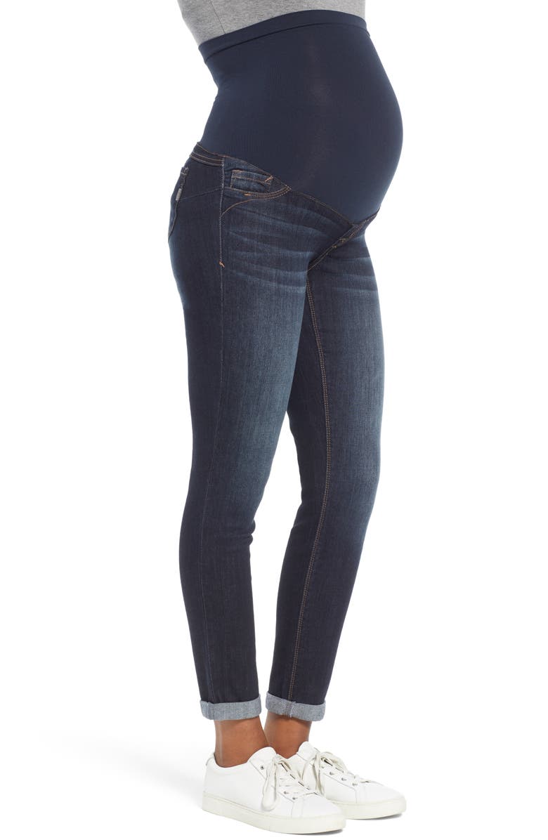 1822 Denim Roll Cuff Maternity Skinny Jeans, Alternate, color, 