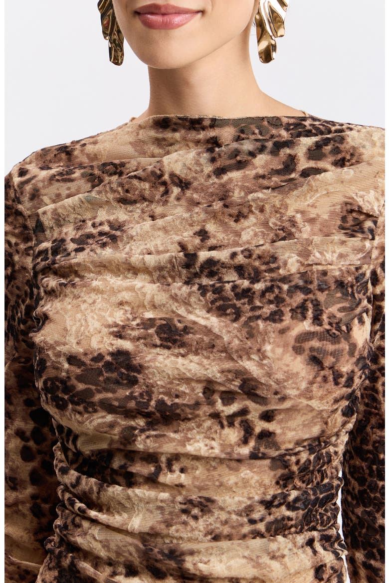 Burnout Cheetah Funnel Neck Top, Alternate, color, BURNOUT CHEETAH
