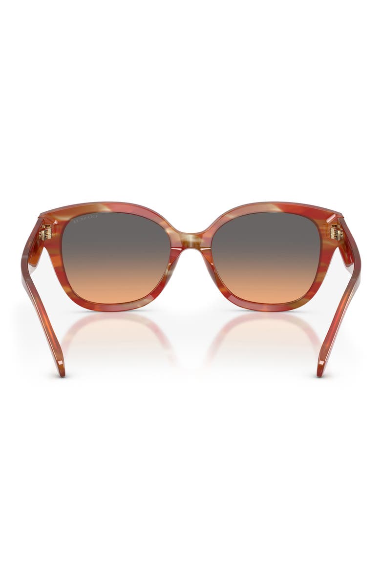 56mm Gradient Square Sunglasses, Alternate, color, STRIATED CHESTNUT / PEACH