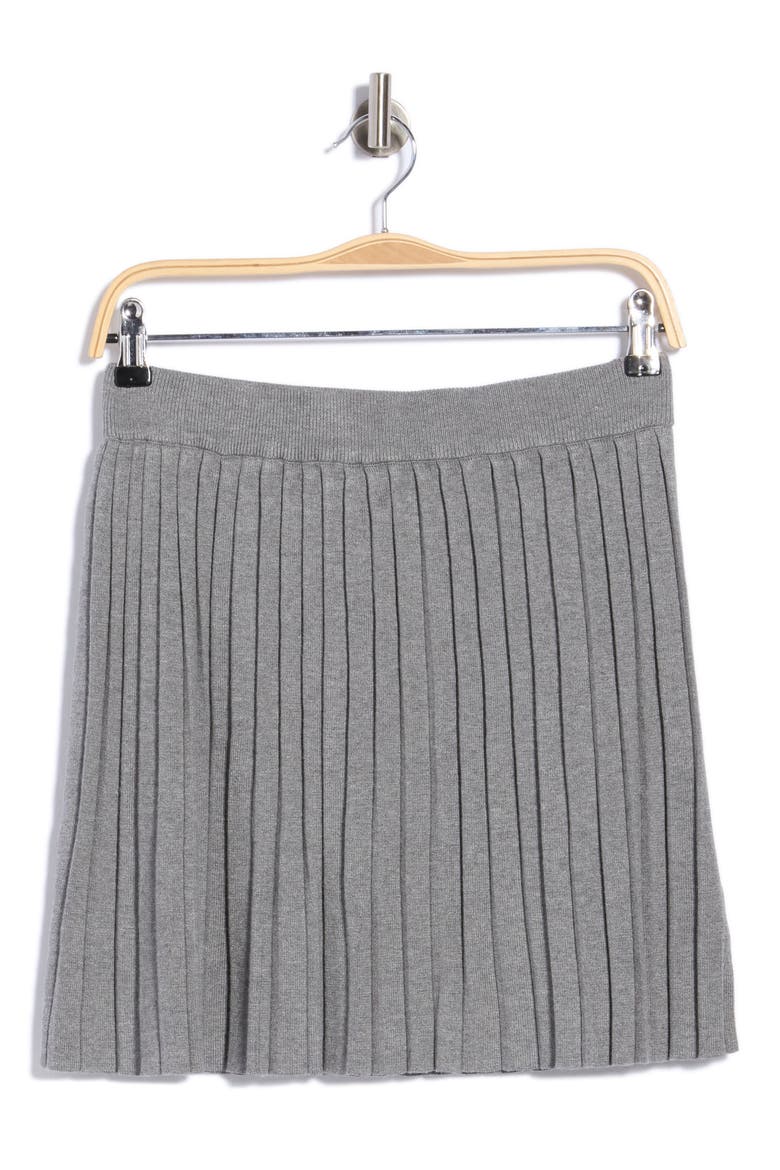 Knife Pleat Sweater Skirt, Main, color, GREY HEATHER