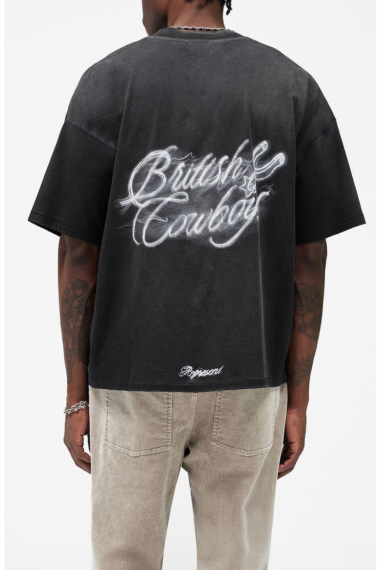British Cowboys Cotton T-Shirt, Alternate, color, STAINED BLACK