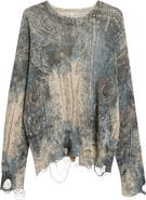 R13 Paisley Ripped Linen Sweater
