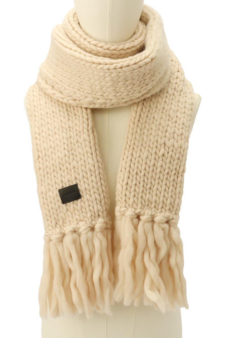 Mix Yarn Handk-Knit Scarf, Alternate, color, SAND BEIGE