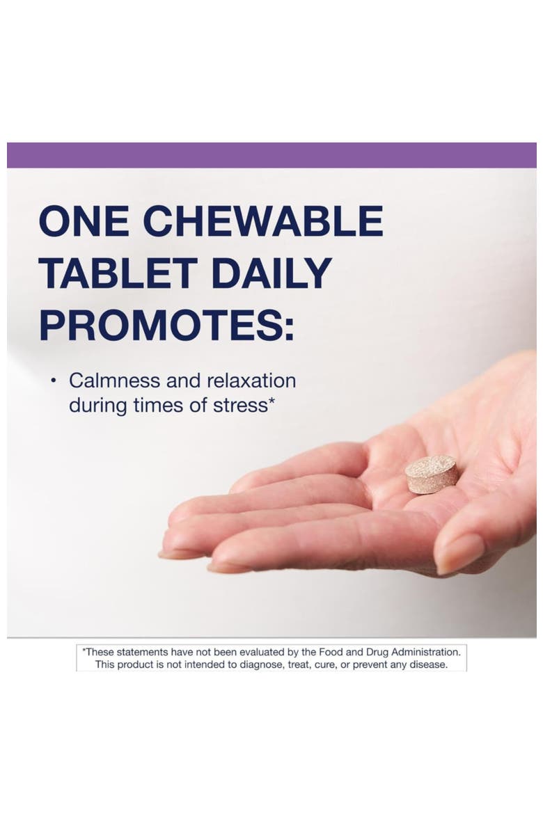 NuSera Chocolate Chewable Stress and Calm Support Supplement 30 Chewable Tablets, Alternate, color, None
