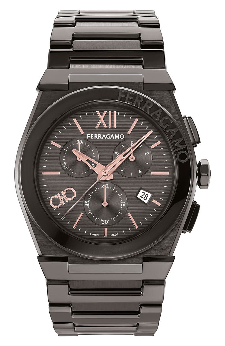 FERRAGAMO Vega Chronograph Bracelet Watch, 42mm, Main, color, 