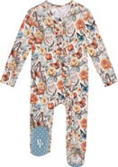 Posh Peanut Floral Ruffle Zip Footie