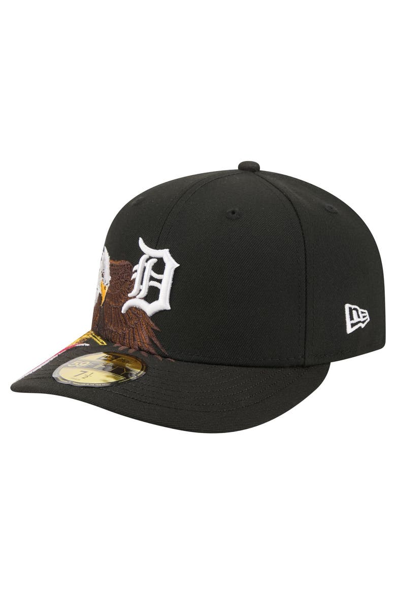 Men's New Era Black Detroit Tigers Americana Bald Eagle Pre-Curved 59FIFTY Fitted Hat, Alternate, color, Black