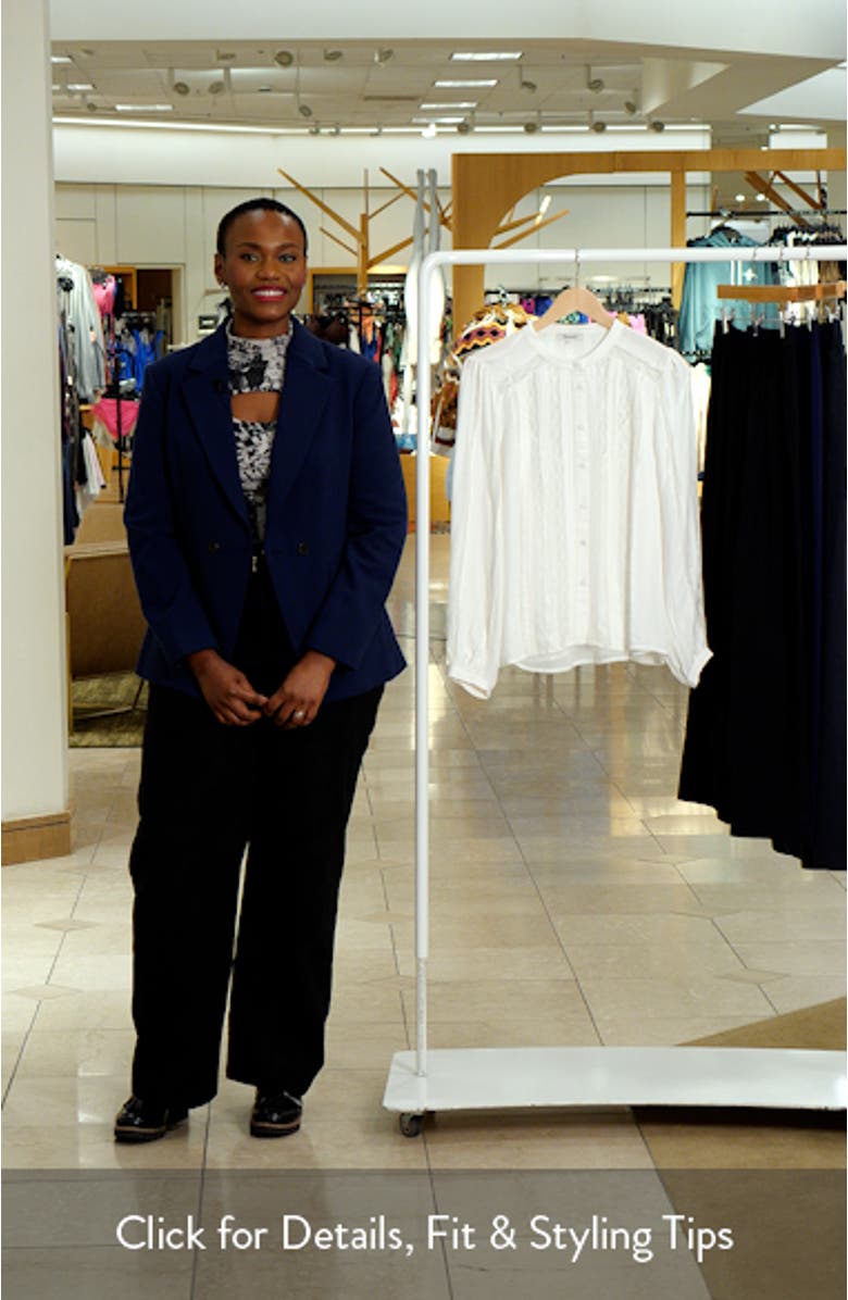 Lace Inset Long Sleeve Button-Up Top, sales video thumbnail