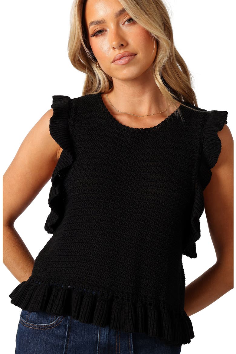 Katia Frill Sleeveless Sweater, Alternate, color, BLACK