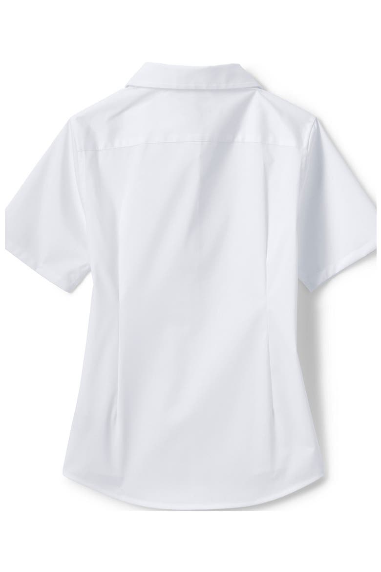 School Uniform Girls No Gape Short Sleeve Stretch Shirt, Alternate, color, Pearl White
