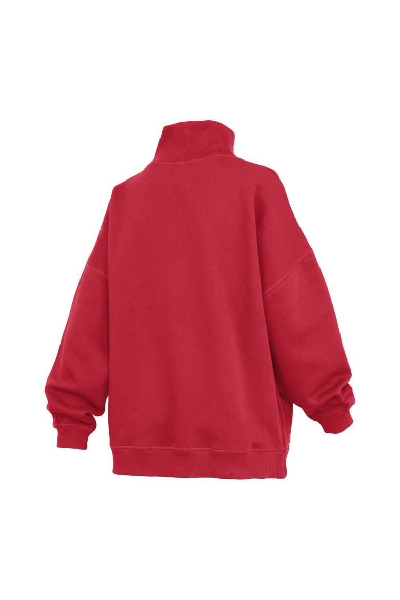 Women's Pressbox  Scarlet Ohio State Buckeyes Oversized Mock Neck Sweatshirt, Alternate, color, Scarlet