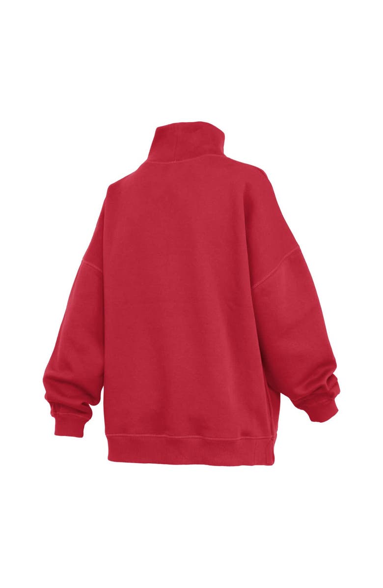 PRESSBOX Women's Pressbox  Red Georgia Bulldogs Oversized Mock Neck Sweatshirt, Alternate, color, Red