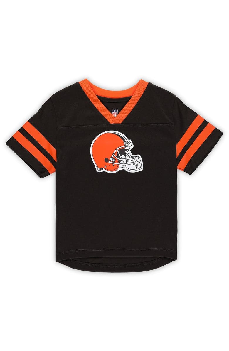 Outerstuff Toddler Outerstuff Brown/Orange Cleveland Browns Red Zone V-Neck T-Shirt & Pants Set, Alternate, color, Brown