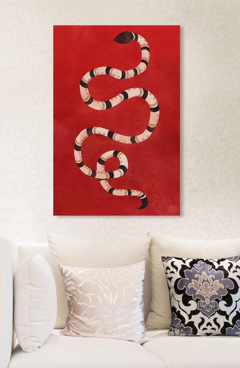 Oliver Gal Crimson Snake Canvas Wall Art, Alternate, color, 